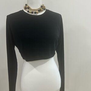 Back mesh reef tank top Black Long Sleeve